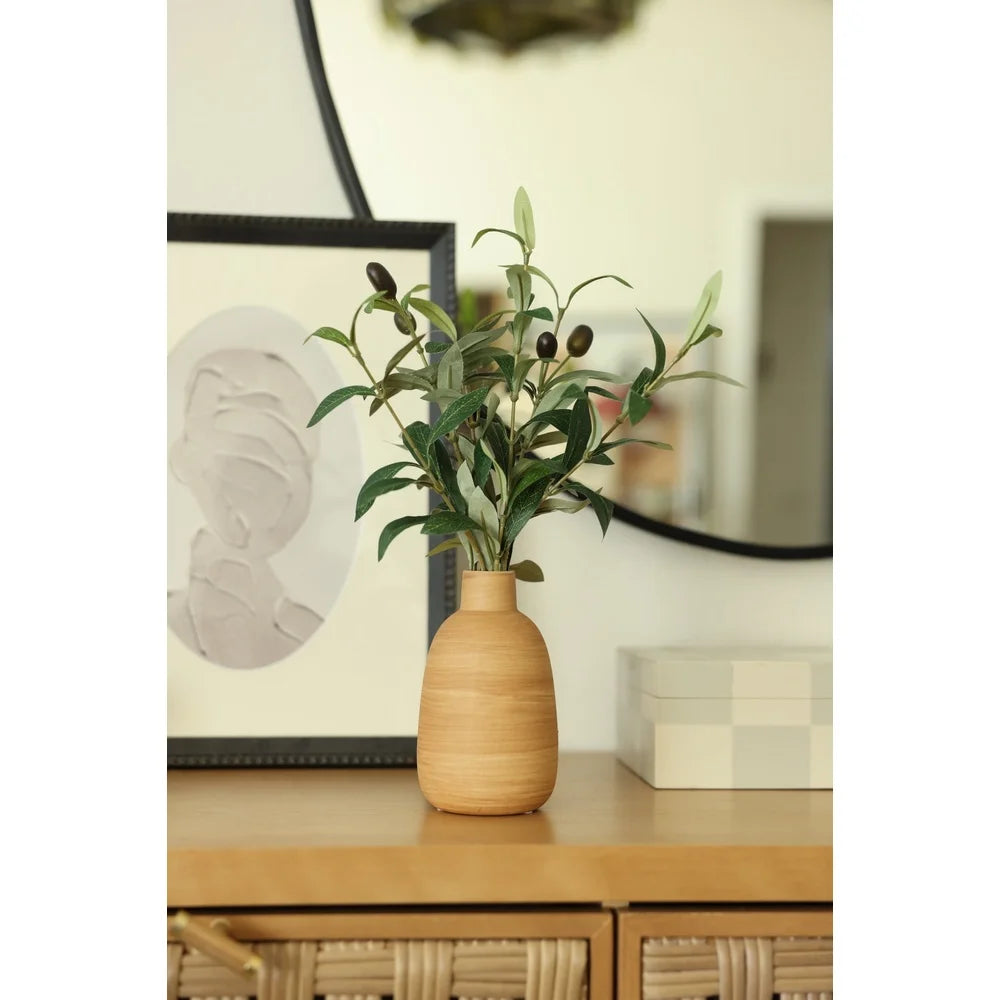 15" Artificial Olive Branches In Vase