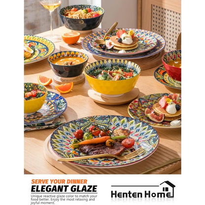 Porcelain Dinner Plates Set Of 6, 10.5 inch