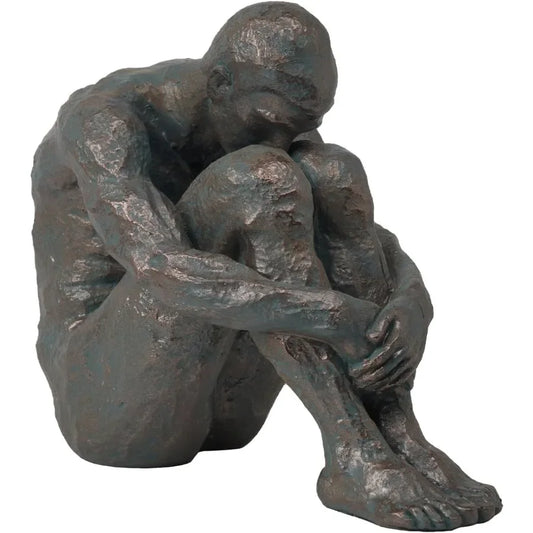 Sitting Man Sculpture-Resin Bronze