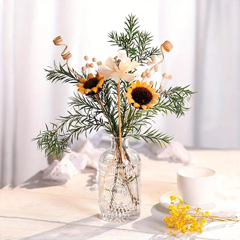 Set Of 12 Clear Glass Bud Vases, Small