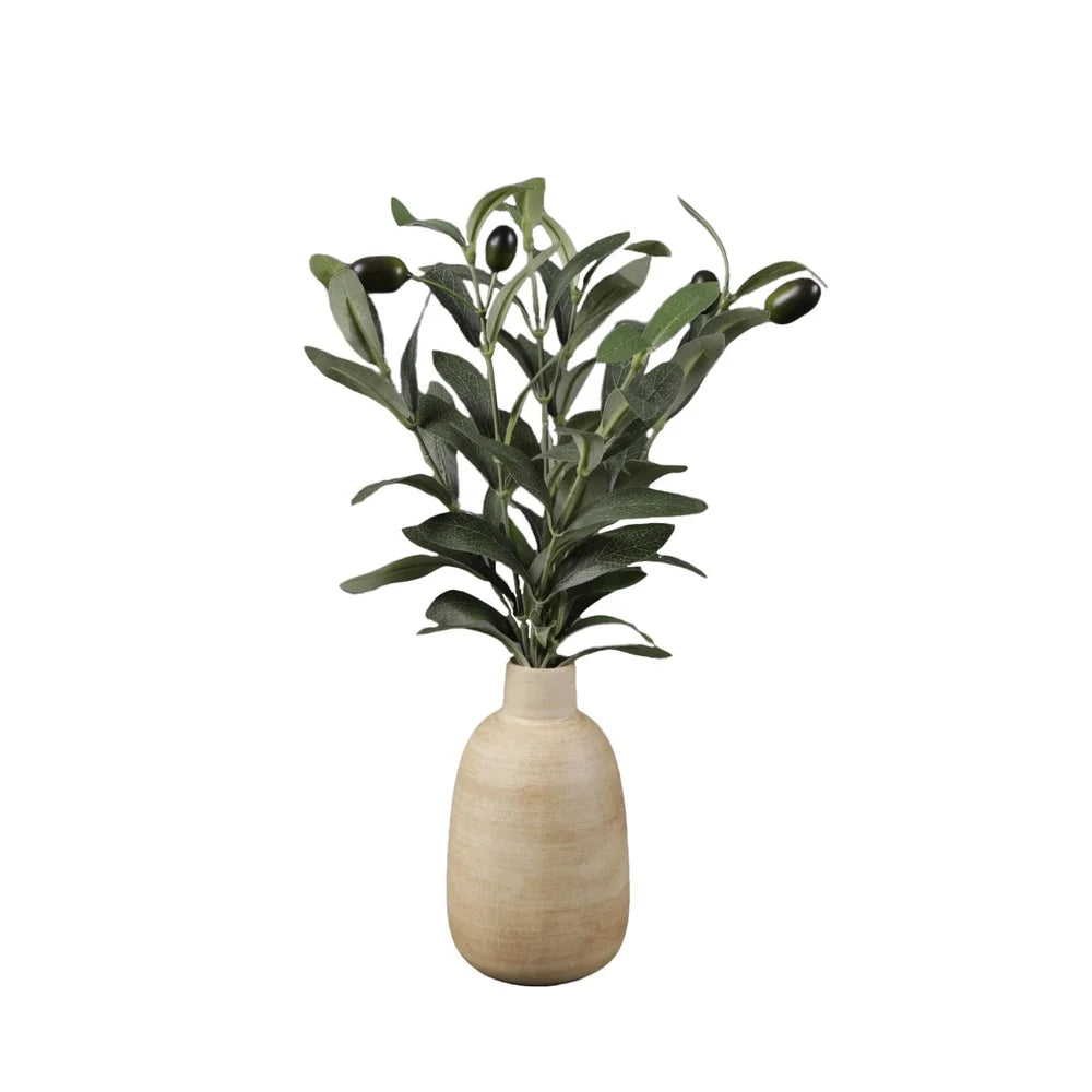 15" Artificial Olive Branches In Vase