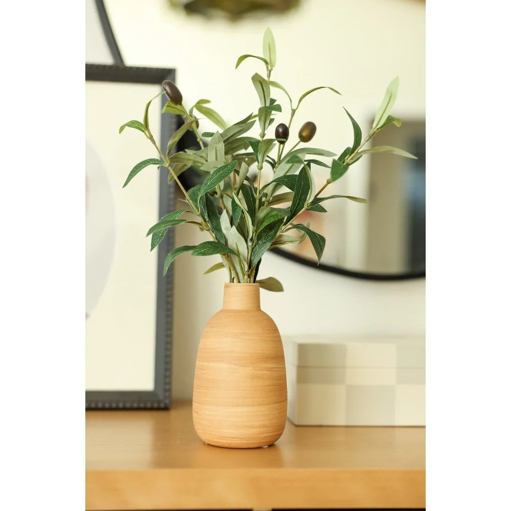 15" Artificial Olive Branches In Vase