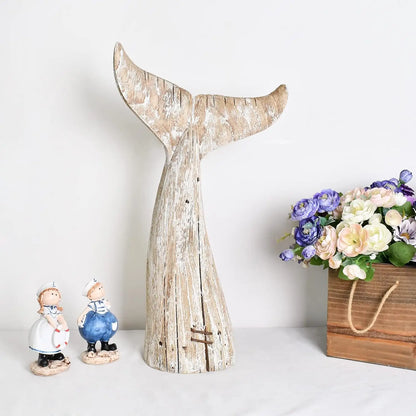 Morning View Whale Tail Wood Sculpture