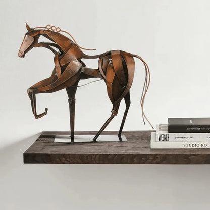 Unique Metal Horse Statue, Handmade