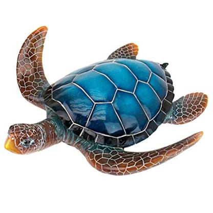 Large Blue Sea Turtle Statue