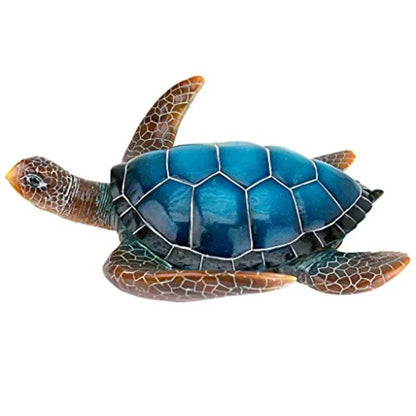Large Blue Sea Turtle Statue