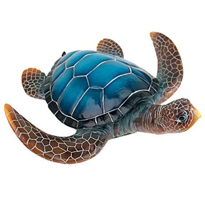 Large Blue Sea Turtle Statue
