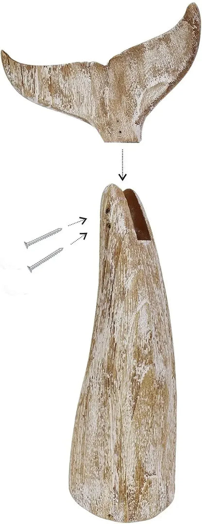 Morning View Whale Tail Wood Sculpture
