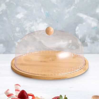 Round Serving Tray w/ Dust-proof Domed Cover