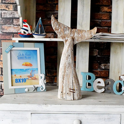 Morning View Whale Tail Wood Sculpture