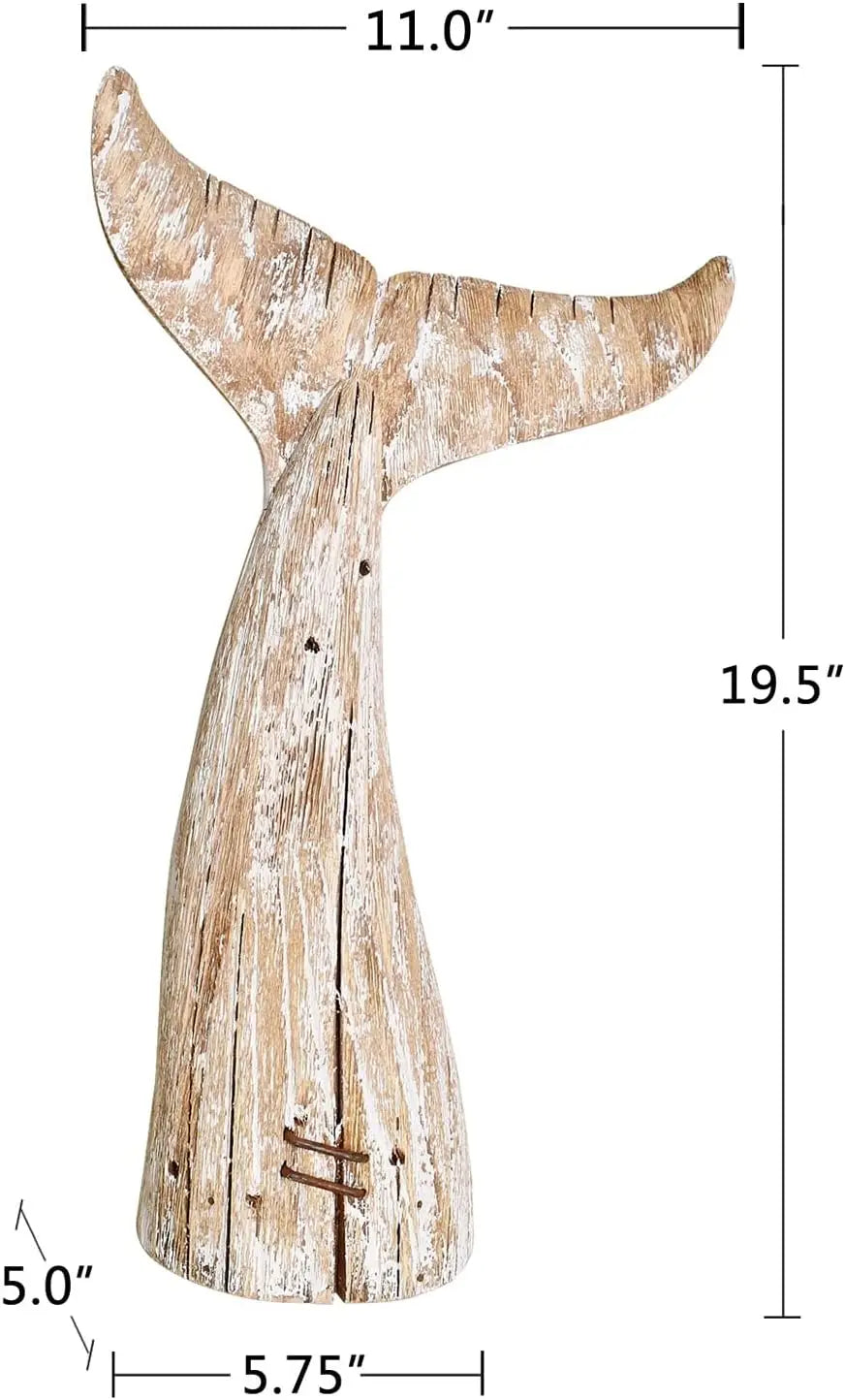 Morning View Whale Tail Wood Sculpture