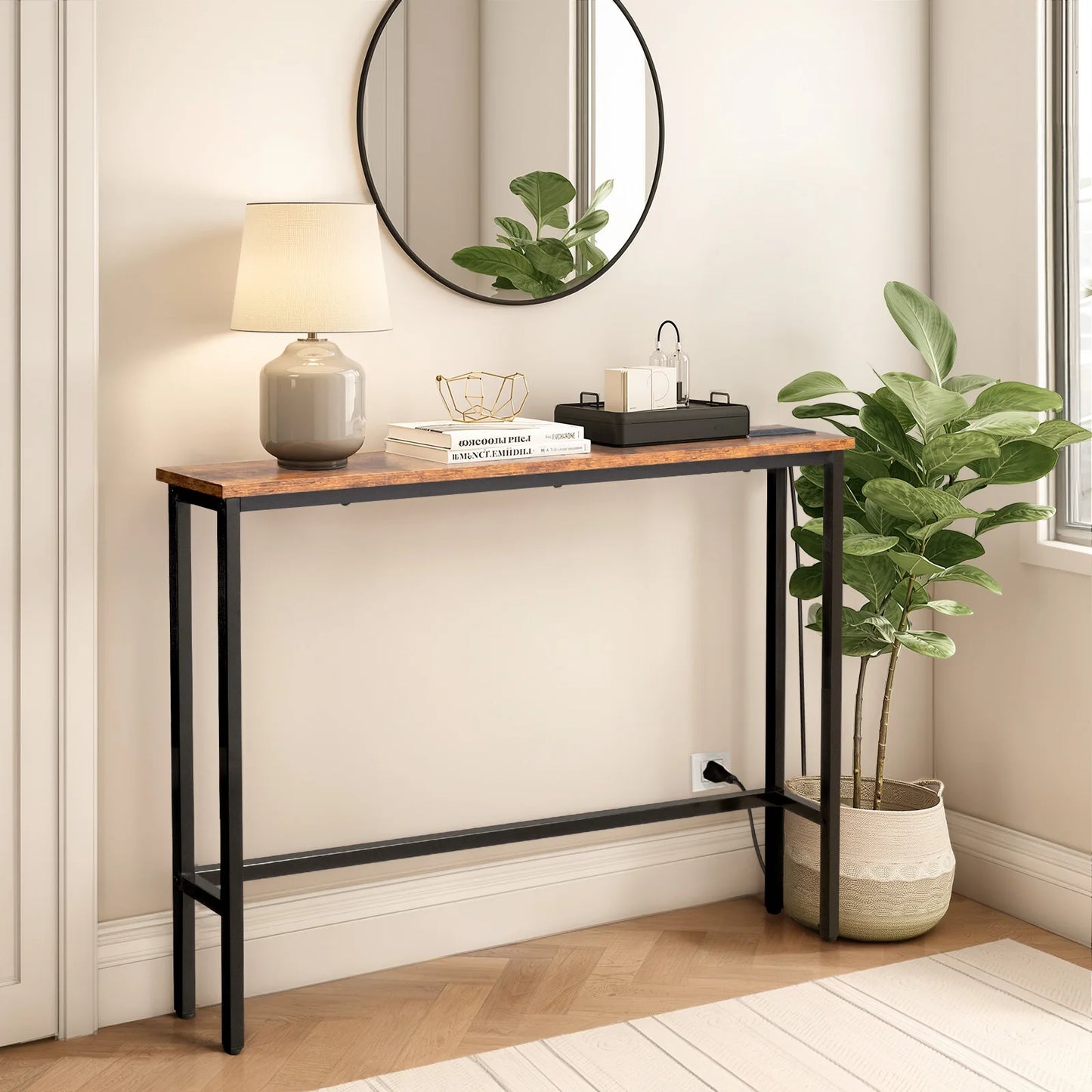 39.4" Narrow Console/ Sofa Table with Power Outlets