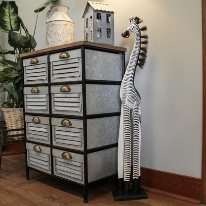 Handcrafted African Zebra Wood Statue - 36" Tall