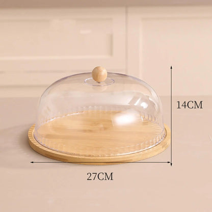 Round Serving Tray w/ Dust-proof Domed Cover