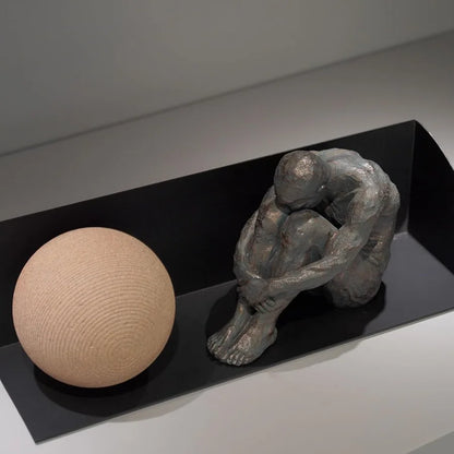 Sitting Man Sculpture-Resin Bronze