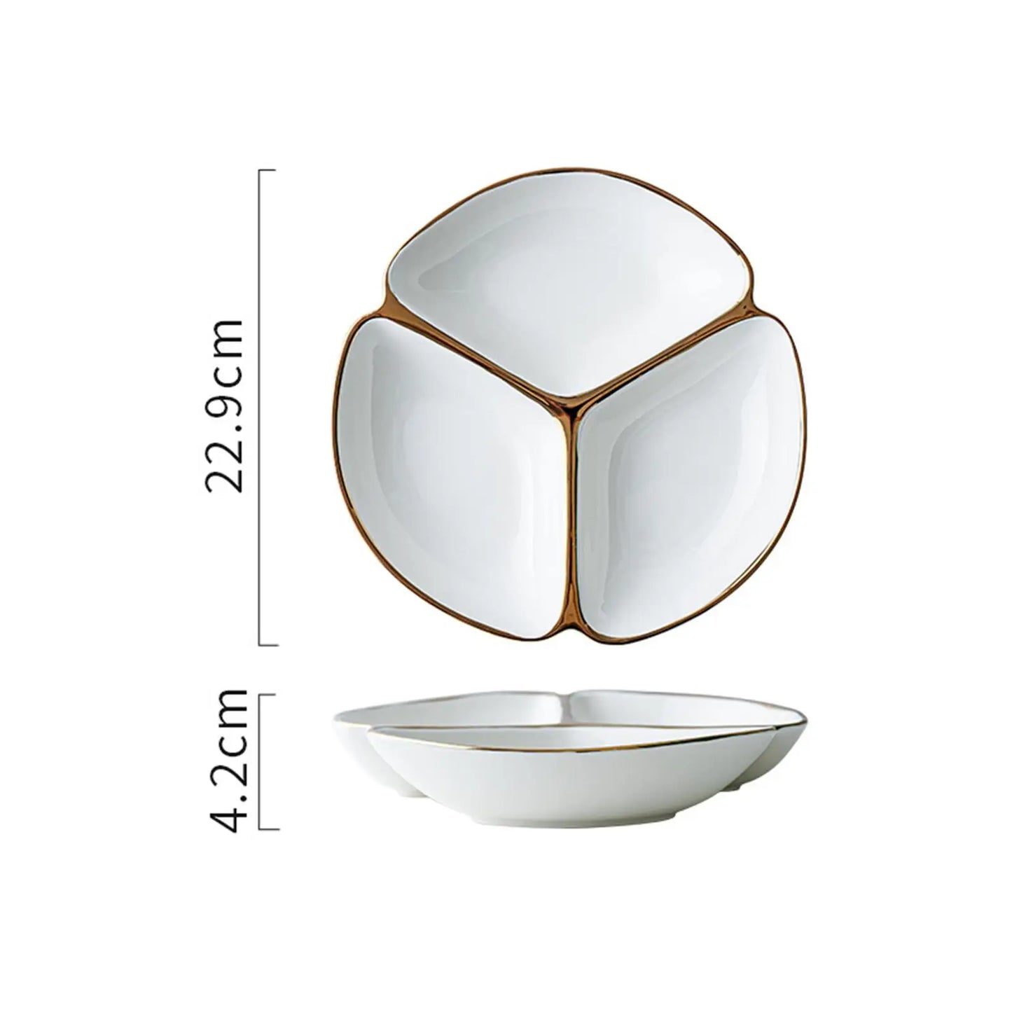 Divided Plate Portion Control Three-grid Dinner Plate for Lunch Adult Dinner