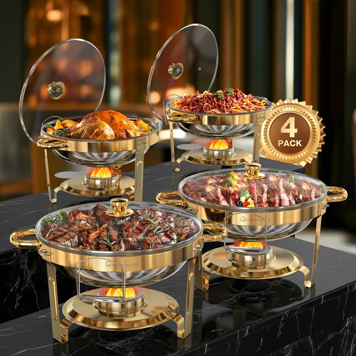 4 Pack Chafing Dishes for Buffet/Warming