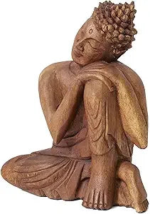 Handcrafted Teak Wood Buddha Statue
