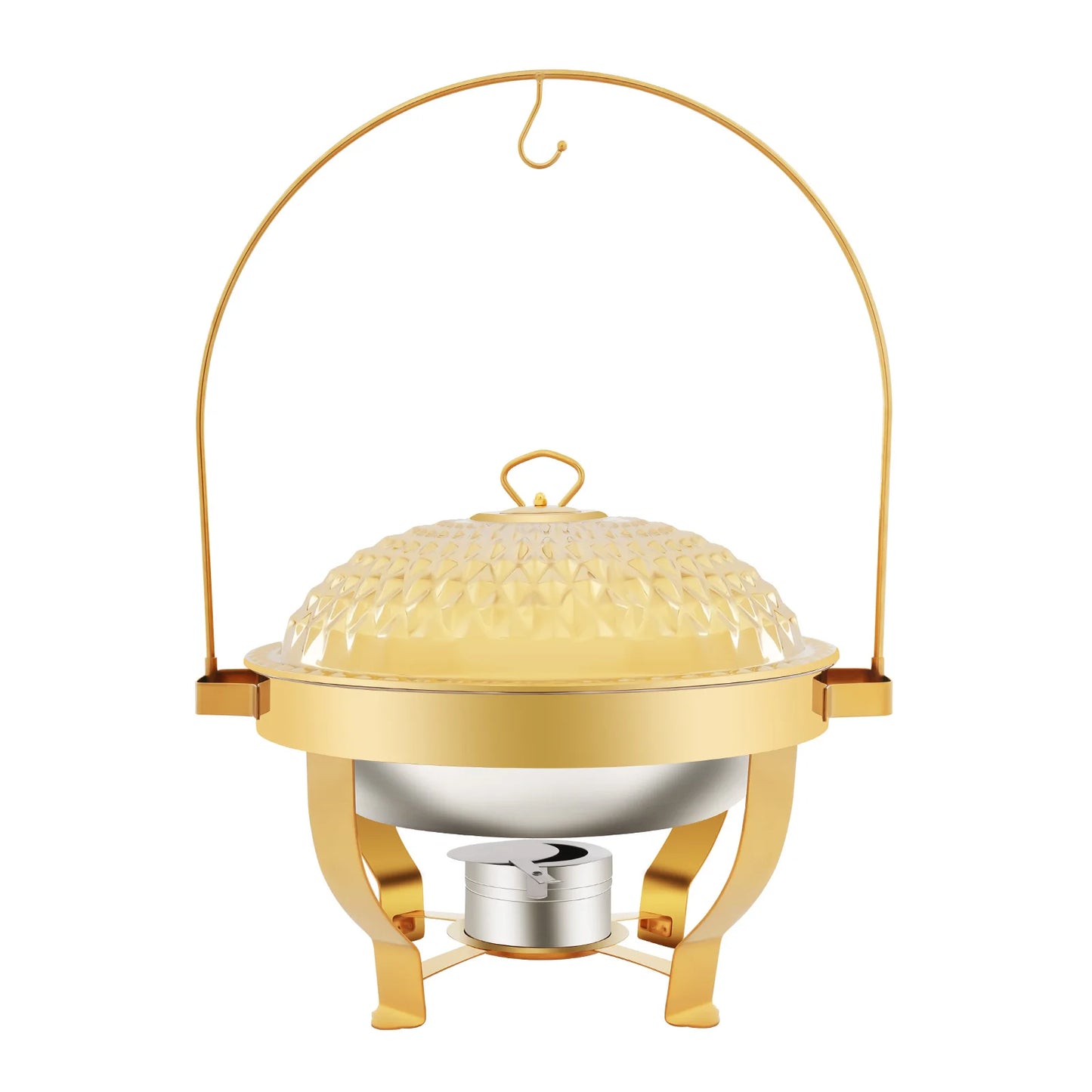 Gold Buffet Food Warmer Chafing Dish w/Alcohol Burner