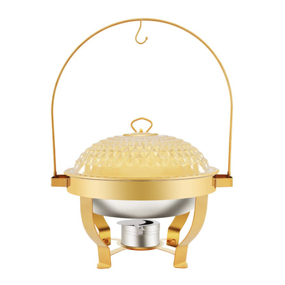Gold Buffet Food Warmer Chafing Dish w/Alcohol Burner