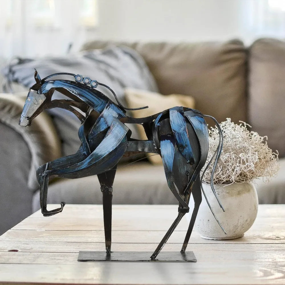 Unique Rustic Handcrafted Metal Horse Statue