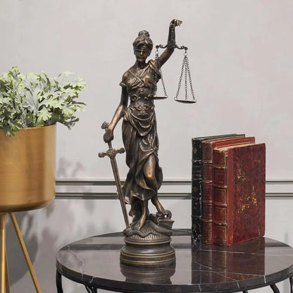 Large Antique Lady Justice Statue 21.5" Resin
