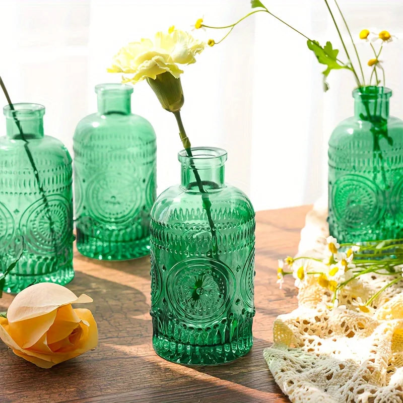 Set Of 12 Clear Glass Bud Vases, Small