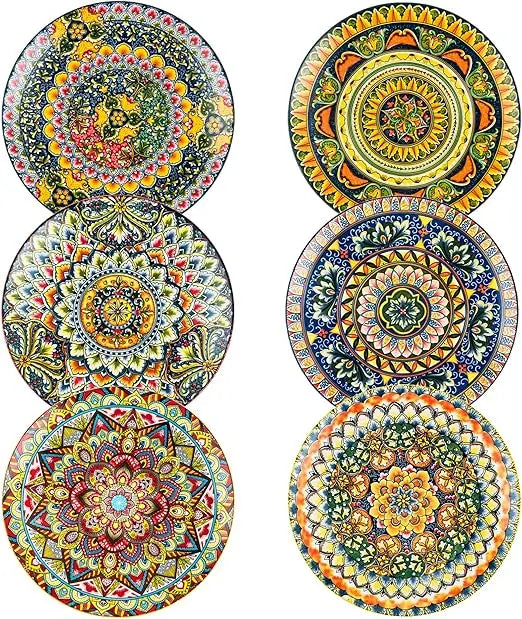 Porcelain Dinner Plates Set Of 6, 10.5 inch