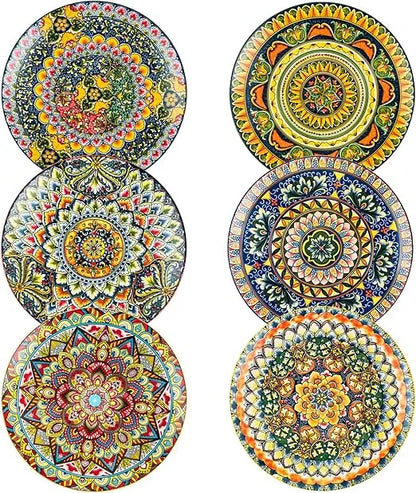 Porcelain Dinner Plates Set Of 6, 10.5 inch