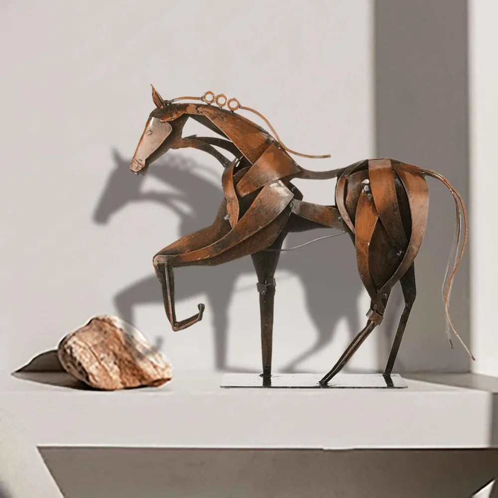 Unique Metal Horse Statue, Handmade
