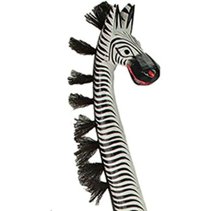 Handcrafted African Zebra Wood Statue - 36" Tall