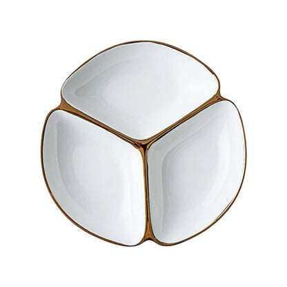 Divided Plate Portion Control Three-grid Dinner Plate for Lunch Adult Dinner