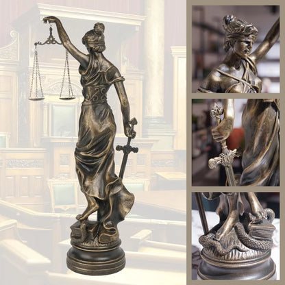 Large Antique Lady Justice Statue 21.5" Resin