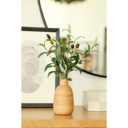 15" Artificial Olive Branches In Vase